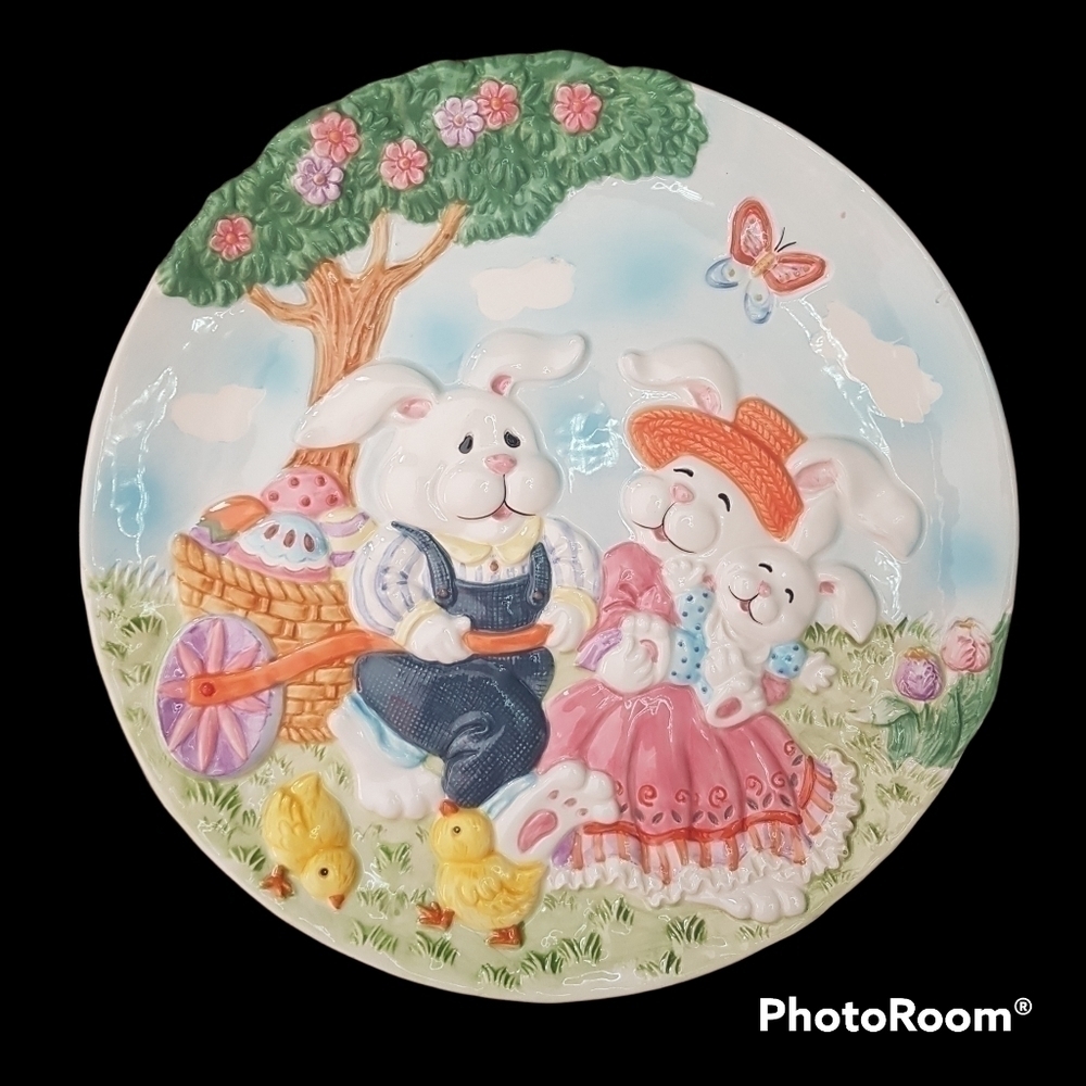 Gkro 3D Embossed Easter Plate Platter, 12"
